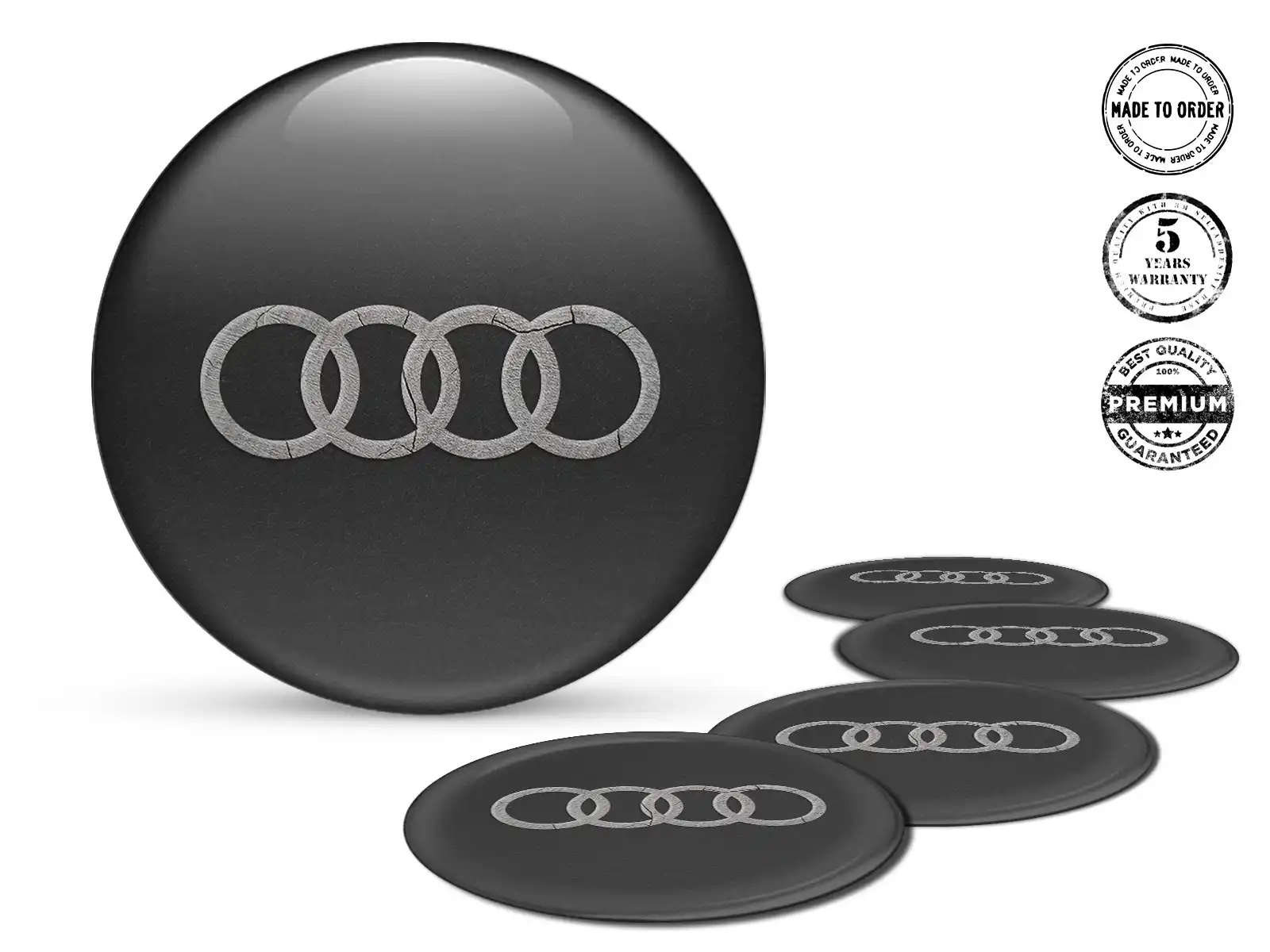 Audi Pegatinas de Aro Estilo Logos de Cúpula Elegante